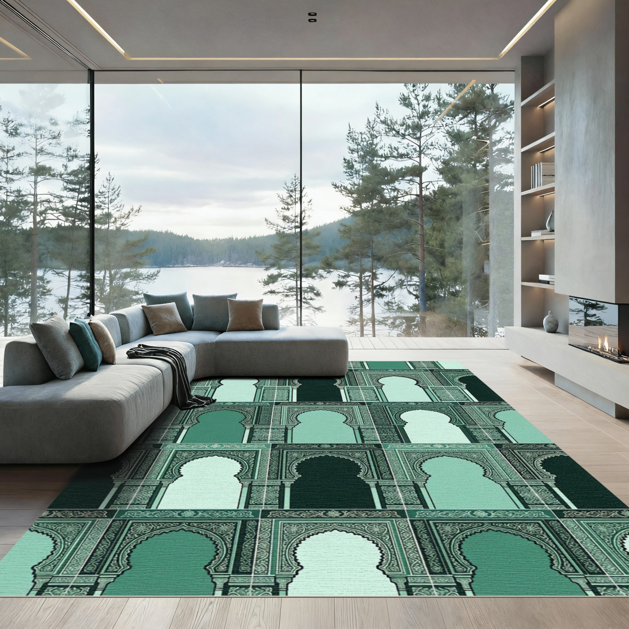 Emerald Arches Lattice Regal Rug