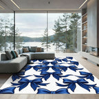 Royal Blue Satin Bow Repeat Rug