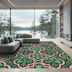 Art Nouveau Sage Green Quatrefoil Rug