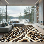 Brown Leopard Chain Stripe Rug