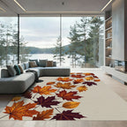 Earthy Autumn Maple Leaf Cascade Rug