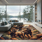 Majestic Bighorn Sheep Desert Landscape Rug
