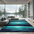 Serene Coastal Horizon Teal Ocean Wave Rug