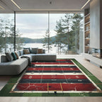 Distressed Crimson Navy American Football Field Rug