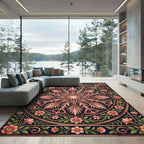 Elegant Peach Floral Mandala Medallion Rug