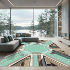 Modern Geometric Urban Intersection View Rug