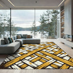 Golden Yellow Woven Lattice Rug