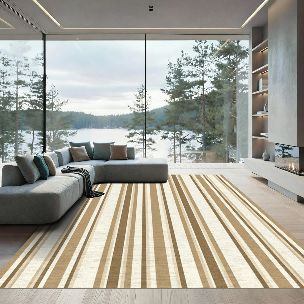 Earthy Tones Vertical Stripes Rug