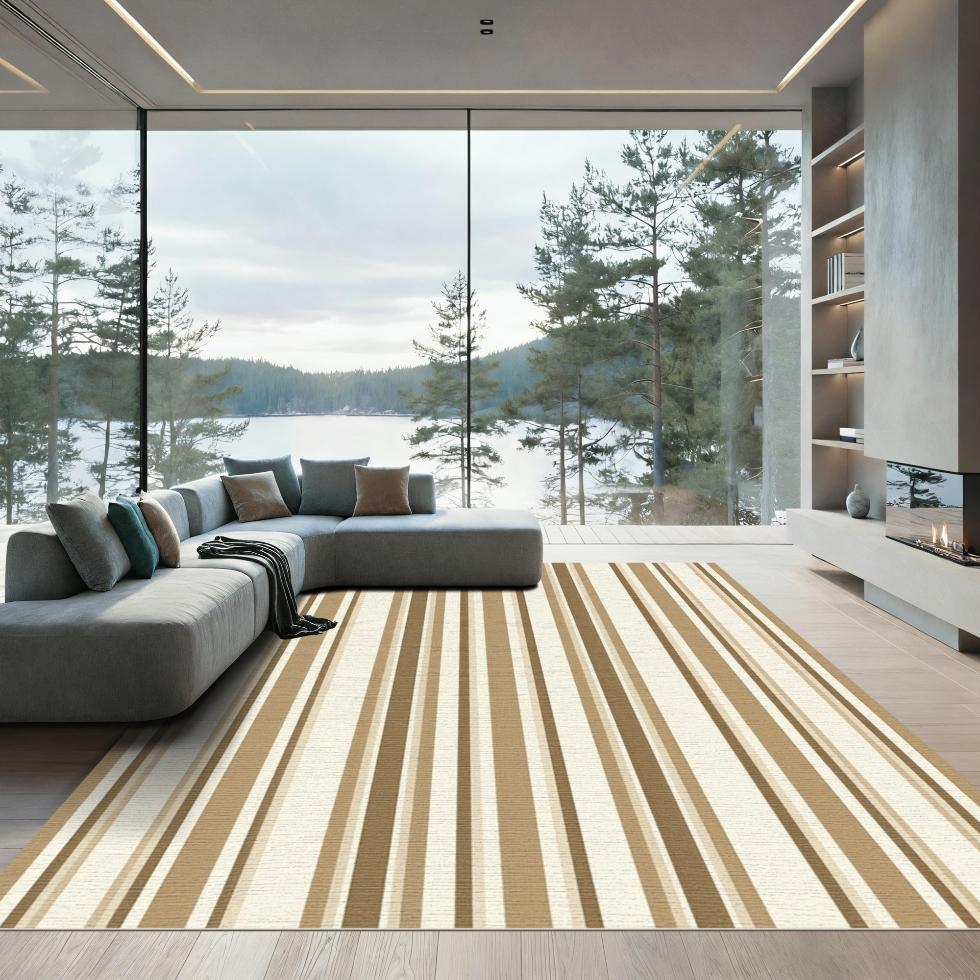 Earthy Tones Vertical Stripes Rug