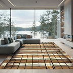 Modern Earthy Tone Grid Weave Rug