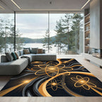 Golden Atomic Orbital Abstract Radiance Rug