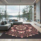 Ornate Pink Blossom Mandala Rug