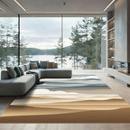 Serene Cloudscape Abstract Mountain Landscape Rug
