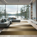 Champagne Beige Horizontal Gradient Stripes Rug