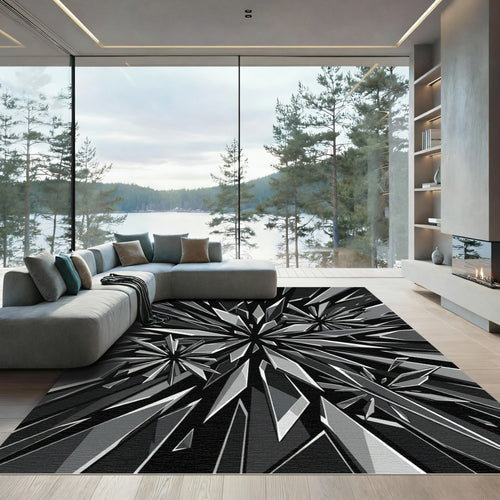 Abstract Geometric Shattered Glass Rug