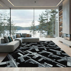 Tactical Monochrome Firearm Vector Art Rug