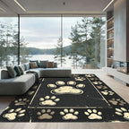 Rustic Distressed Paw Print Backdrop Rug