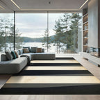Dark Cream Horizontal Striped Rug