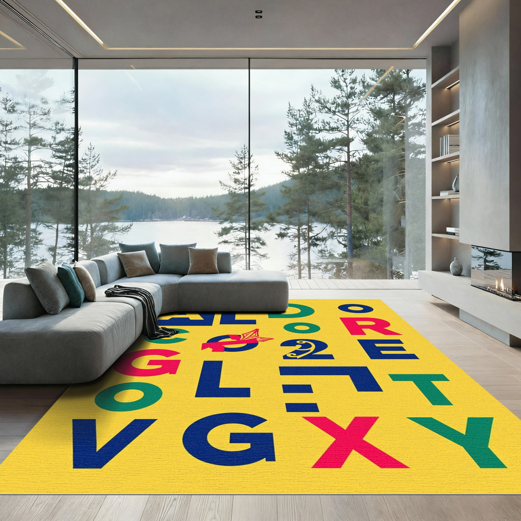 Bold Alphabet Block Composition Rug