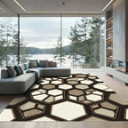 Geometric Hexagonal Honeycomb Perspective Rug