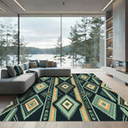 Tribal Geometric Diamond Pattern Rug