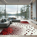Crimson Gradient Polka Dot Bloom Rug