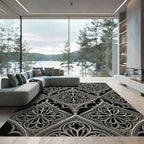 Gothic Silver Quatrefoil Lattice Ornament Rug