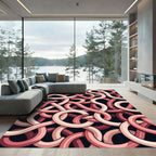 Pink Tubular Swirl Abstract Rug