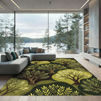 Olive Grove Trees Naturalistic Composition Rug