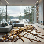 Golden Crystal Geometric Fusion Rug