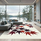 Elegant Crimson Japanese Maple Branch Rug