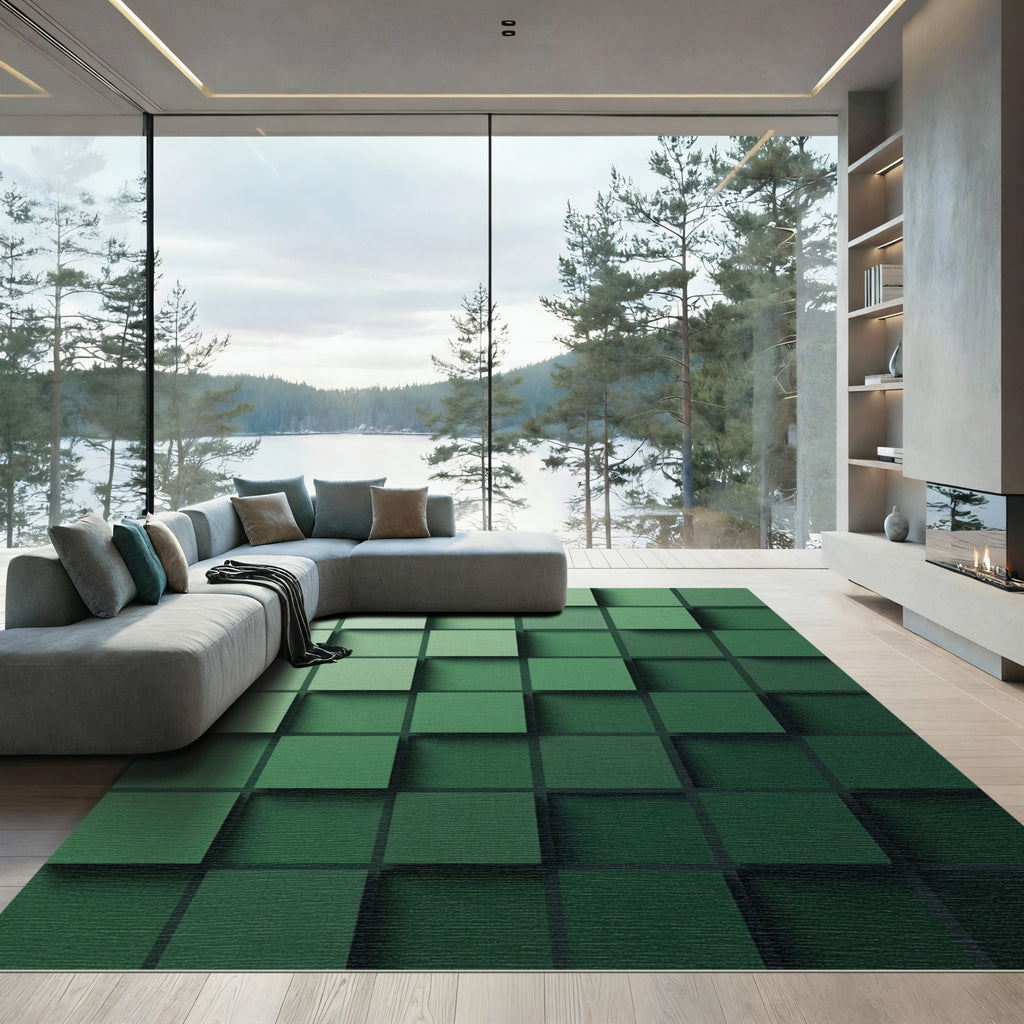 Subtle Gradient Square Shadow Rug