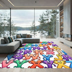 Colorful Playful Alphabet Characters Illustration Rug