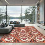 Crimson Heart Medallion Lattice Rug