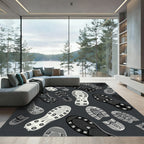 Monochrome Athletic Tread Footprint Rug
