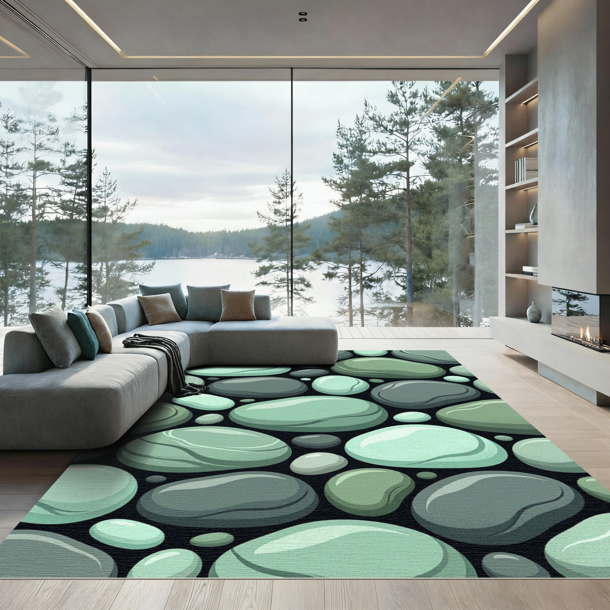 Seascape Smooth Stone Collection Rug