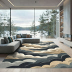 Neutral Cloudscape Layered Abstract Horizon Rug