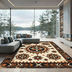 Tribal Sun Star Compass Medallion Rug