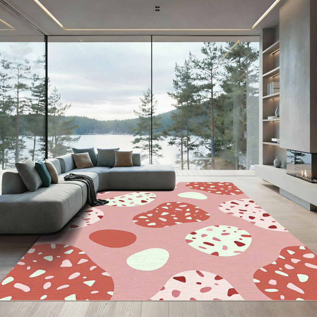 Blush Terra Cotta Abstract Terrazzo Rug