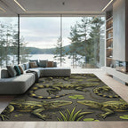 Lush Green Tropical Lizard Scape Rug