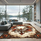 Ornate Sunset Palm Leaf Botanical Rug