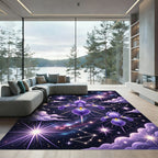Purple Iris Cosmic Galaxy Constellation Rug