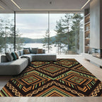 Geometric Earth Tone Chain Diamond Rug