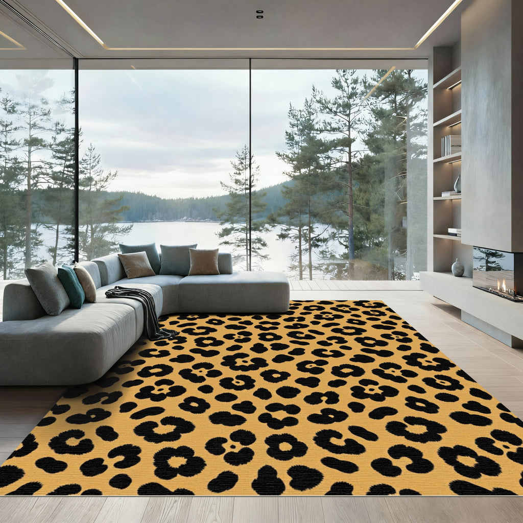 Classic Golden Ochre Leopard Spoted Rug