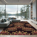 Golden Crimson Lotus Royal Crown Rug