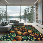 Forest Acorn and Pinecone Botanical Rug