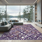 Ornate Purple and Rose Filigree Rug
