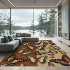 Earthy Butterfly Duo Tone Area Rug
