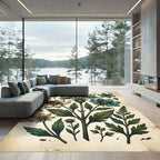 Vintage Botanical Sage Golden Floral Rug