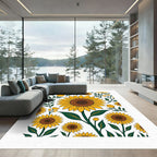 Sunny Yellow Sunflower Fields Bloom Rug